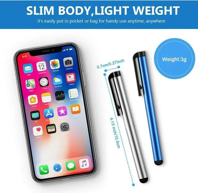 Alt view image 3 of 7 - 120 Pieces Stylus Pen Universal Capacitive Stylus Slim Digital Pen Compatible with iPad iPhone  Tablet Most Devices with Capacitive Touch Screen 12 Colors