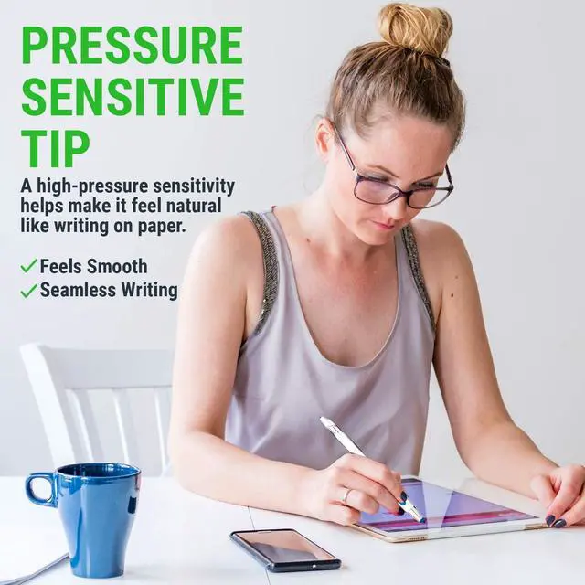 Alt view image 5 of 7 - Stylus Pens - 2 in 1 Touch Screen & Writing Pen Sensitive Stylus Tip - for Most Touchscreen Devices - Assorted Barrel Colors Black Ink 7 Pack