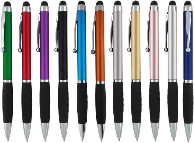 Main image of Stylus Pens -2 in1 Capactive Touch Screen with Ballpoint Writing Pen Sensitive Stylus Tip For Your iPad iPhone Samsung Galaxy & All Smart Devices -Metallic Barrel - Assorted Colors Comfy Grips,36 Pack