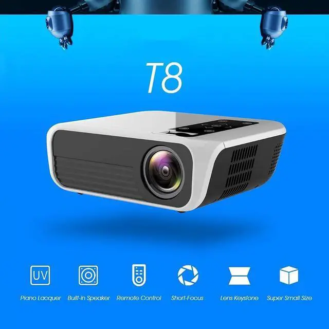 Alt view image 3 of 3 - Full 1080p Projector 4k 5000 Cinema Proyector Beamer Compatible USB AV with Gift
