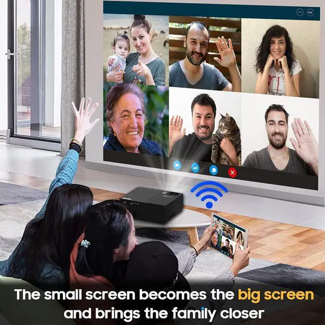 Alt view image 4 of 14 - JIMTAB M18 PRO Native 1080P Video Projector,WiFi HD Projector Support AV,VGA,USB,HDMI, Compatible with Xbox,Laptop,iPhone and Android for Academic Display and Home Theater (Metallic Black(M18 Pro))