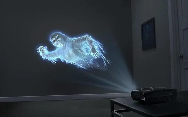 Alt view image 6 of 7 - AtmosFX Phantasms USB + 5.5' x 9' Large Gray Holographic Screen for Halloween Projection