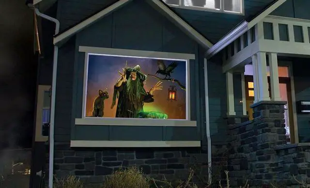 Alt view image 6 of 7 - AtmosFearFx Halloween DVD with 48" x 72" White Reaper Brothers Rear Projection Screen (Witching Hour DVD)