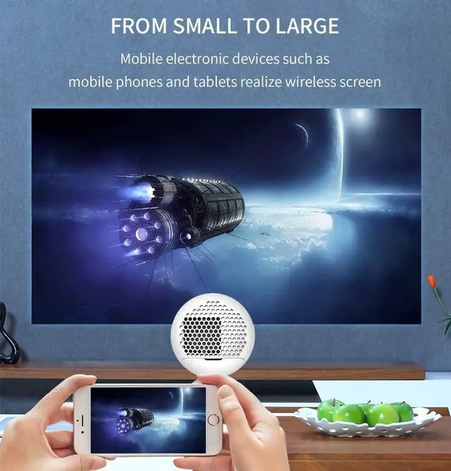 Alt view image 4 of 7 - Gaone Portable Mini Projector, 1080P Full HD Supported Video Projector, 2.5W Speaker, LED Movie Projector, 75 Inch Picture, Compatible with USB/HDMI/to/AV/VGA Home Theater Projector,Yellow
