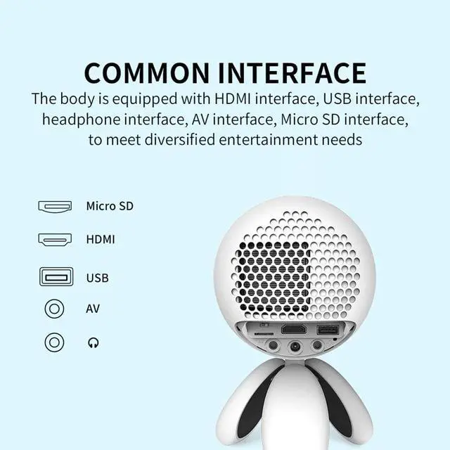 Alt view image 5 of 7 - Gaone Portable Mini Projector, 1080P Full HD Supported Video Projector, 2.5W Speaker, LED Movie Projector, 75 Inch Picture, Compatible with USB/HDMI/to/AV/VGA Home Theater Projector,Yellow