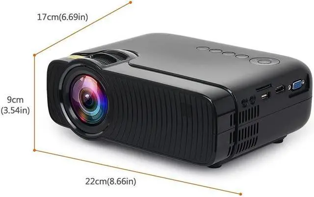 Alt view image 2 of 6 - Mini Projector ,Portable Video-Projector,Multimedia Home Theater Movie Projector,Compatible with Full HD 1080P HDMI,VGA,USB,AV,Laptop,Smartphone,Black
