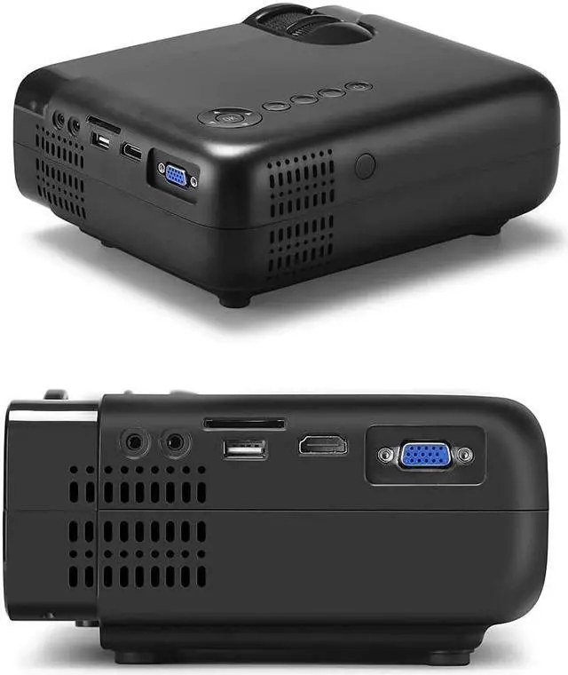 Alt view image 4 of 6 - Mini Projector ,Portable Video-Projector,Multimedia Home Theater Movie Projector,Compatible with Full HD 1080P HDMI,VGA,USB,AV,Laptop,Smartphone,Black