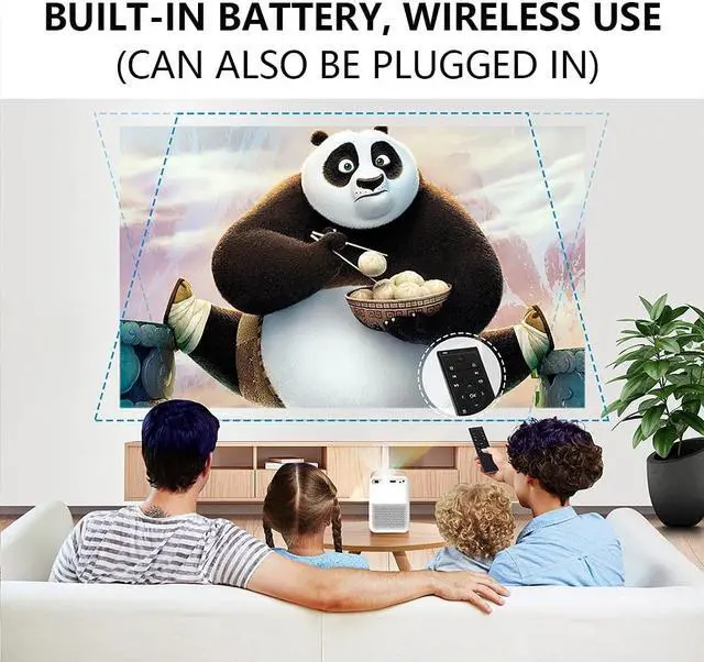 Alt view image 2 of 4 - Projector 1080P Full Mini For Home ET30 Theater 4K Viedo Beamer Portable Led for Smartphone