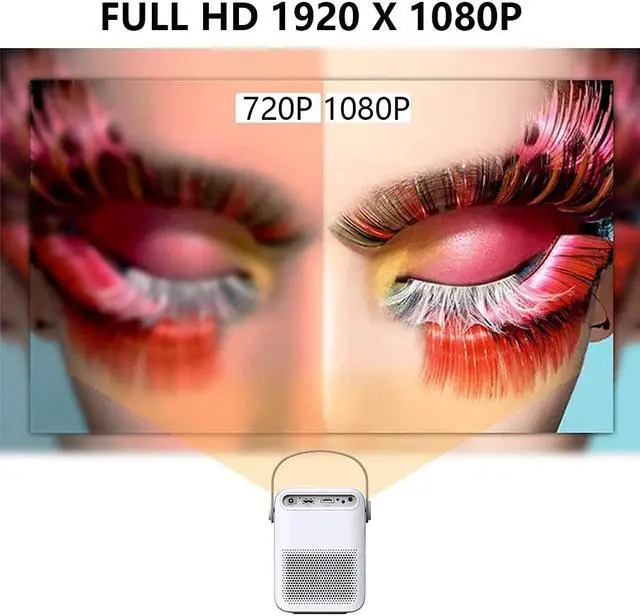 Alt view image 3 of 4 - Projector 1080P Full Mini For Home ET30 Theater 4K Viedo Beamer Portable Led for Smartphone