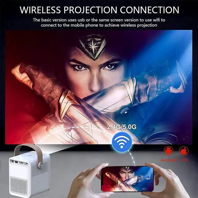 Alt view image 4 of 4 - Projector 1080P Full Mini For Home ET30 Theater 4K Viedo Beamer Portable Led for Smartphone