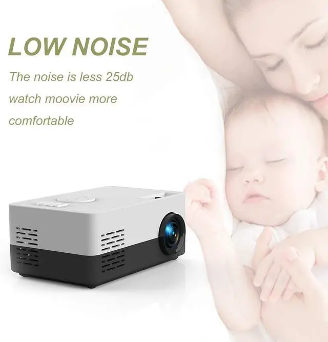 Alt view image 4 of 7 - Portable Mini Projector Support HD 1080P Movie Projector, 80" Display and 30000 Hours Lamp Life LED Video Projector, Compatible with Tv Stick, Video Games, Hdmi,USB,Tf,Vga,Aux,Av,Yellow