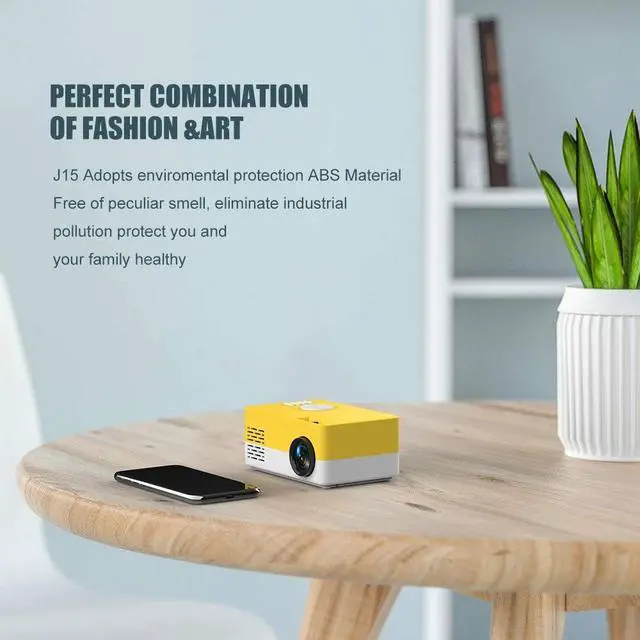Alt view image 6 of 7 - Portable Mini Projector Support HD 1080P Movie Projector, 80" Display and 30000 Hours Lamp Life LED Video Projector, Compatible with Tv Stick, Video Games, Hdmi,USB,Tf,Vga,Aux,Av,Yellow