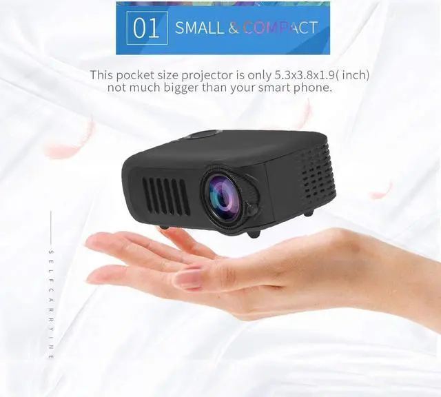 Alt view image 2 of 7 - Gaone Mini Projector, 1080P and 100'' Display Supported Portable Movie Projector with 50,000 Hours LED Lamp Life, Compatible with Tv Stick, PS4, Hdmi, Vga, to, AV and USB,Red