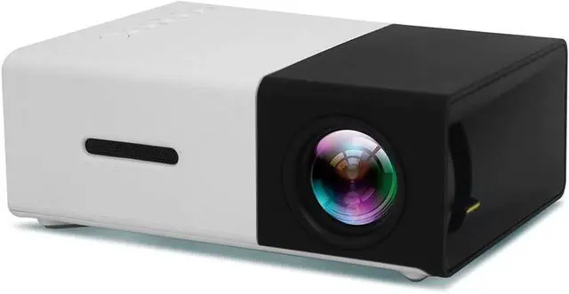Alt view image 2 of 5 - Battery Version Mini Home Projector, 1080P HD, Home Theater Movie Projector, LED Video Projector, with HDMI USB TV AV Interface and Remote Control, Black and White