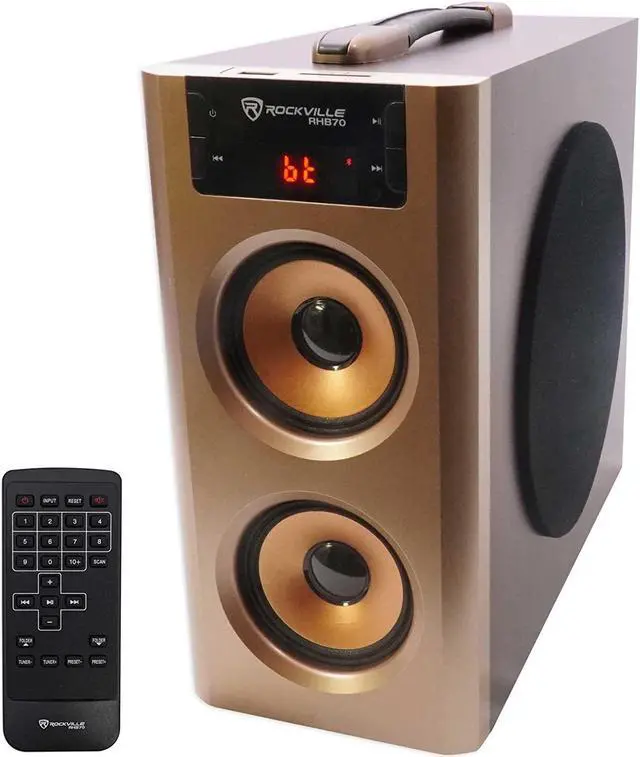 Main image of Rockville RHB70 Home Theater Compact Powered Speaker System w Bluetooth/USB/FM, Cherry Wood