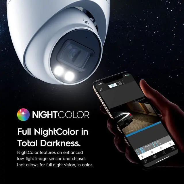 Alt view image 5 of 7 - 5MP NightColor Outdoor Security Camera, Turret 5MP @ 25fps, CCTV-Coax-BNC, 131ft Full Color Night Vision, Mic, 112° FOV (Not an IP Camera) (DVR Required, Not Included) (AT5N28-W)