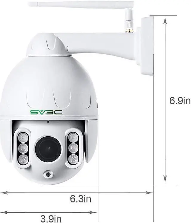Alt view image 6 of 7 - SV3C 1080P Outdoor PTZ WiFi Camera, ONVIF Security IP Camera with Auto Tracking, 197ft HD Night Vision, 5X Optical Zoom, Two-Way Audio, Waterproof, Compatible with Blue Iris, SD Card Slot, CamHiPro