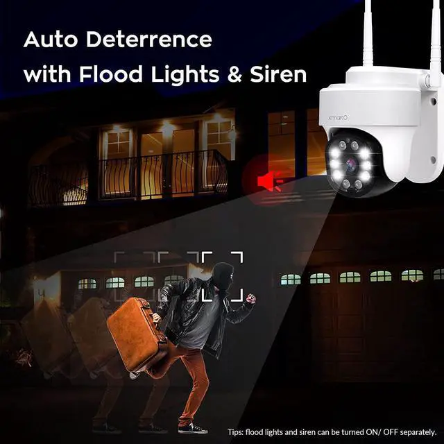 Alt view image 7 of 7 - [Auto-Track Camera] XMARTO 2K Auto-Track PTZ Wireless Security Camera System Outdoor, 10CH HD Network Video Recorder NVR Screen with 4X Rotate WiFi Security Cameras