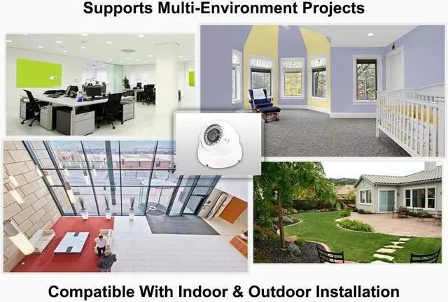 Alt view image 5 of 5 - Evertech CCTV Security Camera - 700 TVL, 36 IR, 2,8~12mm Wide Angle ZOOM Vari-focal Lens Metal Dome Camera for Indoor & Outdoor 36 Ir LED Color Home Security Surveillance Dome Camera(Black)