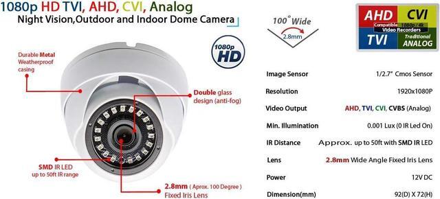 Alt view image 6 of 7 - Evertech 8 Channel Security Camera System 1TB Hard Drive HD 1080p Indoor Outdoor 2.8mm Fixed Lens Cameras CCTV Surveillance System Easy Remote Access