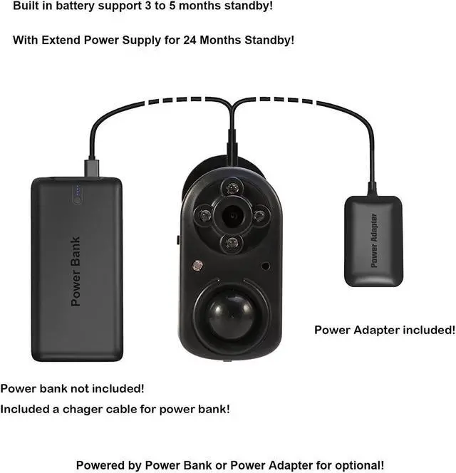 Alt view image 4 of 7 - eoqo Hack-Proof 1080p Battery-Powered Home Office Security Camera | Standalone DVR | Night Vision, PIR Motion Detection, Long Standby | Solar Powered Option, Indoor/Outdoor Video Surveillance