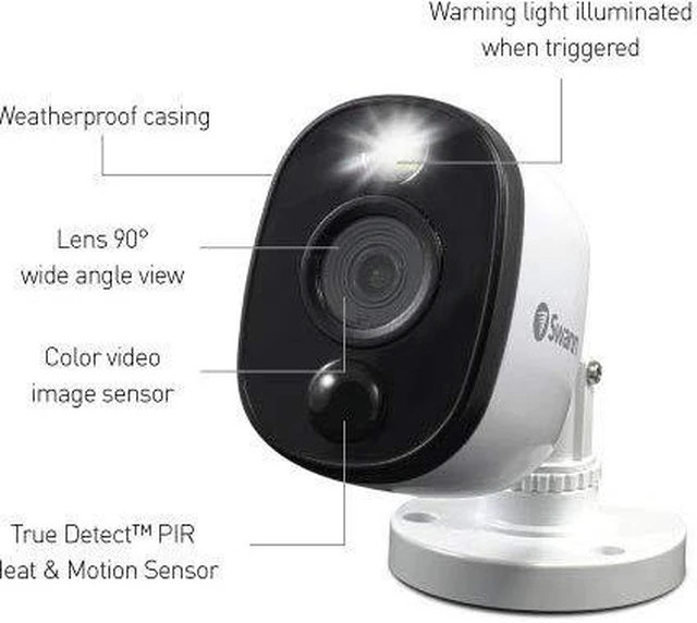 Alt view image 2 of 5 - Swann Add-On DVR Bullet Security Camera System with Sensor Spotlight, 1080p Full HD Video, Indoor or Outdoor Design, Dusk to Dawn Color Night Vision Plus True Detect Heat and Motion Detection