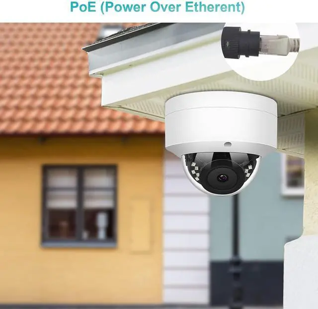 Alt view image 5 of 7 - 5MP PoE IP Dome Security Camera, 2.8mm Wide Angle, H.265 IP66 Waterproof Built-in Micphone/Audio, Compatible with Hik Vision NVR, Not PTZ Camera