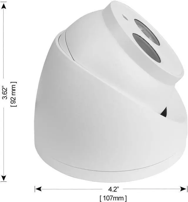 Alt view image 2 of 7 - R-Tech 2MP TVI Turret Dome Camera with Matrix IR Night Vision, 4-inch Security Analog Camera, IP 67 Outdoor Weatherproof, Full Metal Housing, 4-in-1 AHD/CVBS/CVI/TVI - 2.8mm Fixed Lens