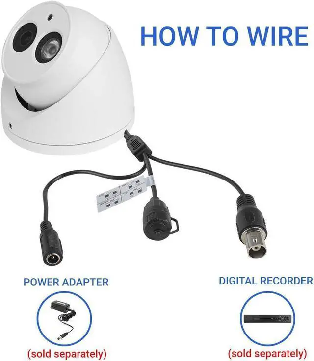 Alt view image 7 of 7 - R-Tech 2MP TVI Turret Dome Camera with Matrix IR Night Vision, 4-inch Security Analog Camera, IP 67 Outdoor Weatherproof, Full Metal Housing, 4-in-1 AHD/CVBS/CVI/TVI - 2.8mm Fixed Lens