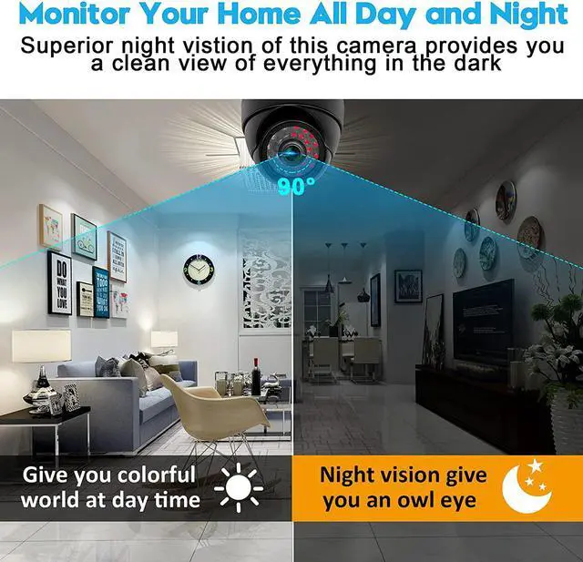 Alt view image 2 of 7 - Security Dome Camera Waterproof Night Vision Camera with Infrared LEDs,Day Night Weatherproof Surveillance CCTV Camera Dome Outdoor/Indoor,Night Vision Up to 80FT