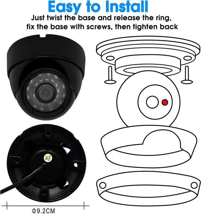 Alt view image 7 of 7 - SVPRO Outdoor USB Camera 1080P Full HD Waterproof Night Vision Camera with Infrared LEDs,USB Security Camera for Home Surveillance System 30/60/120fps OV2710 Dome Camera with IR-Cut&Metal Housing