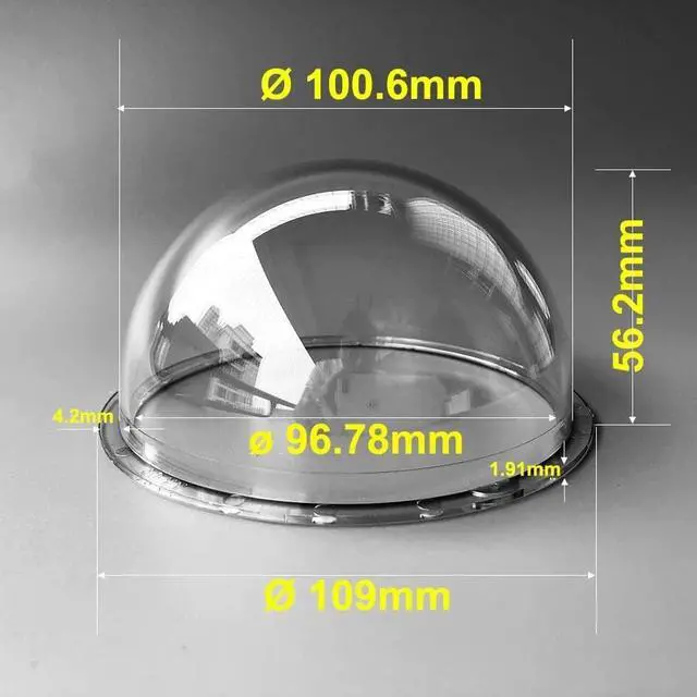 Alt view image 2 of 7 - OwlCat 4 Inch Indoor Outdoor CCTV Replacement Acrylic Clear Cover Surveillance Cameras Security Dome Protector Housing Transparent Case, 109x56.2