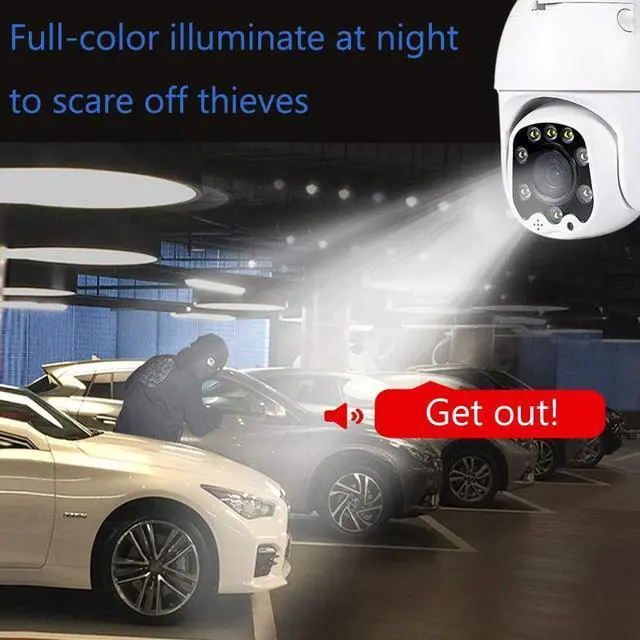Alt view image 5 of 7 - Outdoor PTZ WiFi IP Security Camera 1080P Home Surveillance Camera Pan/Tilt Two-Way Audio Motion Detection Color Night Vision Auto Tracking CamHiPro APP AT-200DW