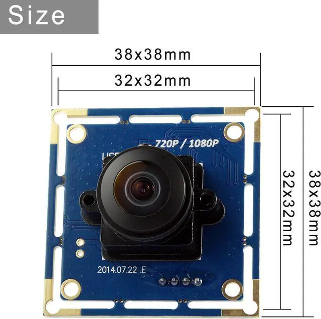 Alt view image 6 of 7 - ELP USB Fisheye Camera - 180 Degree 1080P Wide Angle Webcam, High Speed | 100FPS/480P, 60FPS/720P, 30FPS/1080P, Mini Lightburn Camera for Laser, UVC USB Camera Module for Windows, Linux, Android, Mac