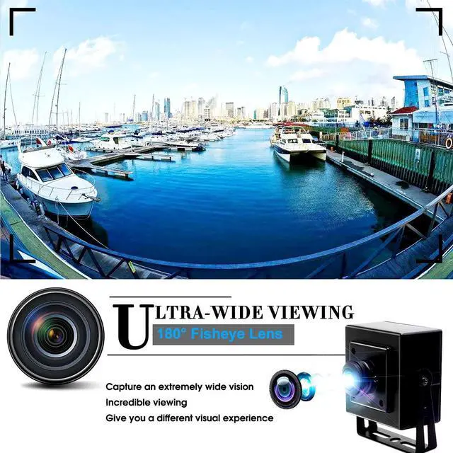 Alt view image 4 of 7 - Gadpiparty SVPRO 1080P USB PC Webcam Wide Angle Fisheye 180 Degree, High Resolution Industrial USB Camera for HD Security System,Plug and Play Video Conference Camera for Windows,Linux, Android,Mac C