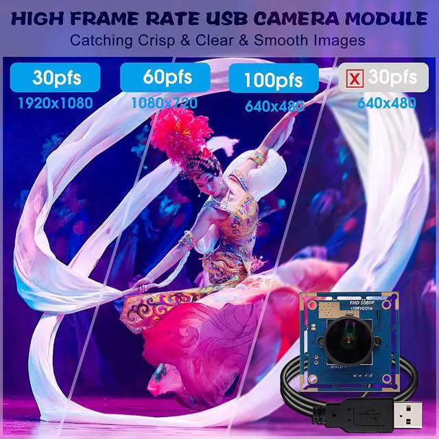 Alt view image 3 of 7 - SVPRO USB Camera Board 1080P 30fps Web Camera with 170 Degree Fisheye Lens, CMOS OV2710 Mini USB Camera with UVC for Computer Support Android Linux Windows Mac OS