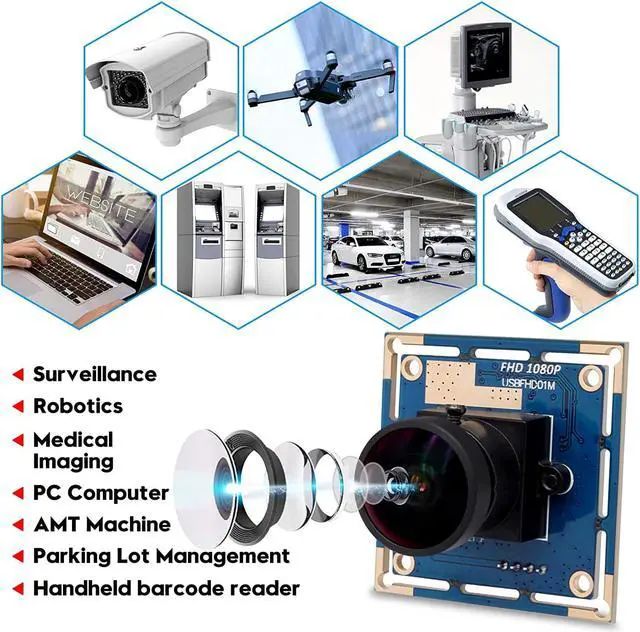 Alt view image 7 of 7 - SVPRO USB Camera Board 1080P 30fps Web Camera with 170 Degree Fisheye Lens, CMOS OV2710 Mini USB Camera with UVC for Computer Support Android Linux Windows Mac OS