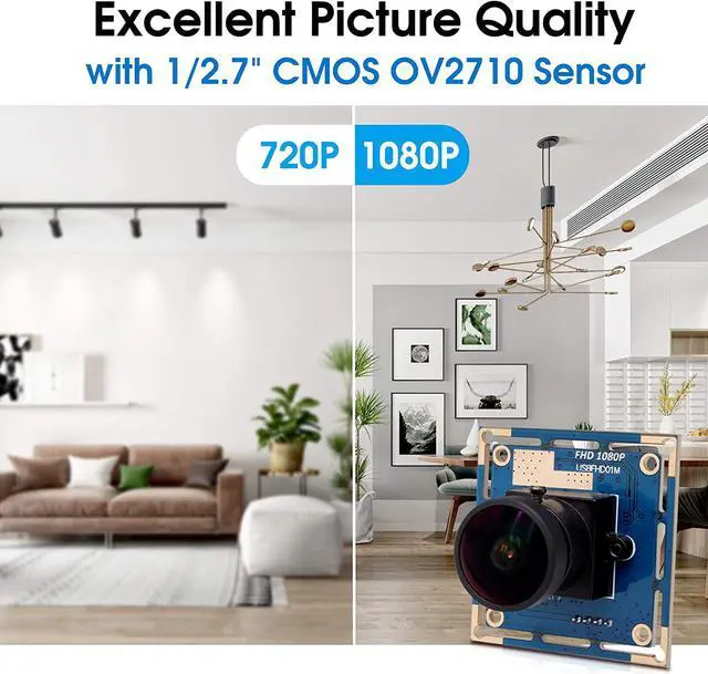 Alt view image 2 of 7 - SVPRO USB Camera Board 1080P 30fps Web Camera with 170 Degree Fisheye Lens, CMOS OV2710 Mini USB Camera with UVC for Computer Support Android Linux Windows Mac OS