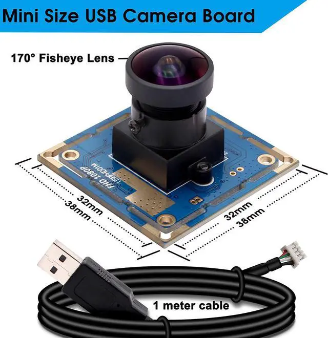 Alt view image 4 of 7 - SVPRO USB Camera Board 1080P 30fps Web Camera with 170 Degree Fisheye Lens, CMOS OV2710 Mini USB Camera with UVC for Computer Support Android Linux Windows Mac OS