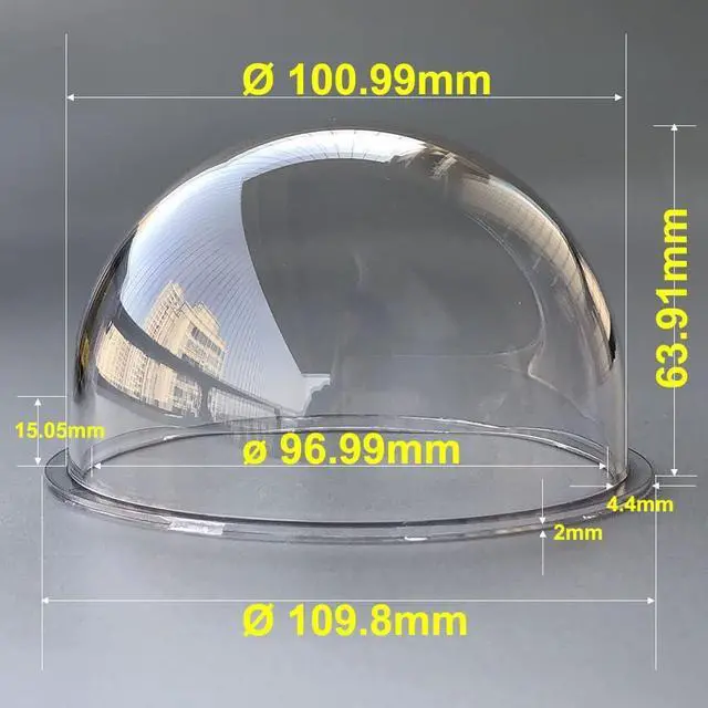 Alt view image 2 of 7 - 4.3 Inch Outdoor Waterproof Polycarbonate PC Clear Ball Cover Heightened Surveillance Security CCTV Camera Dome Protective Housing Optical Round Transparent Case