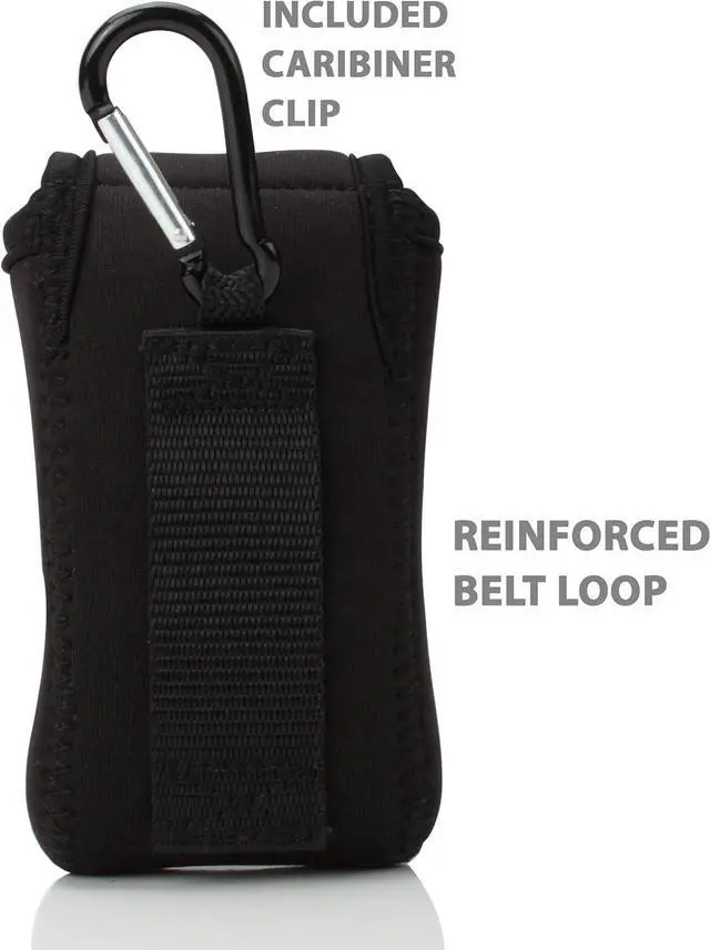 Alt view image 7 of 7 - USA Gear Flip Phone Belt Case Compatible with Jitterbug 2, Alcatel GO, Nokia 2780, Tracfone TCL 2, Artfone G3 and more - Neoprene Flip Phone Pouch, Belt Loop, Carabiner Clip, Easy Access Hook and Loop