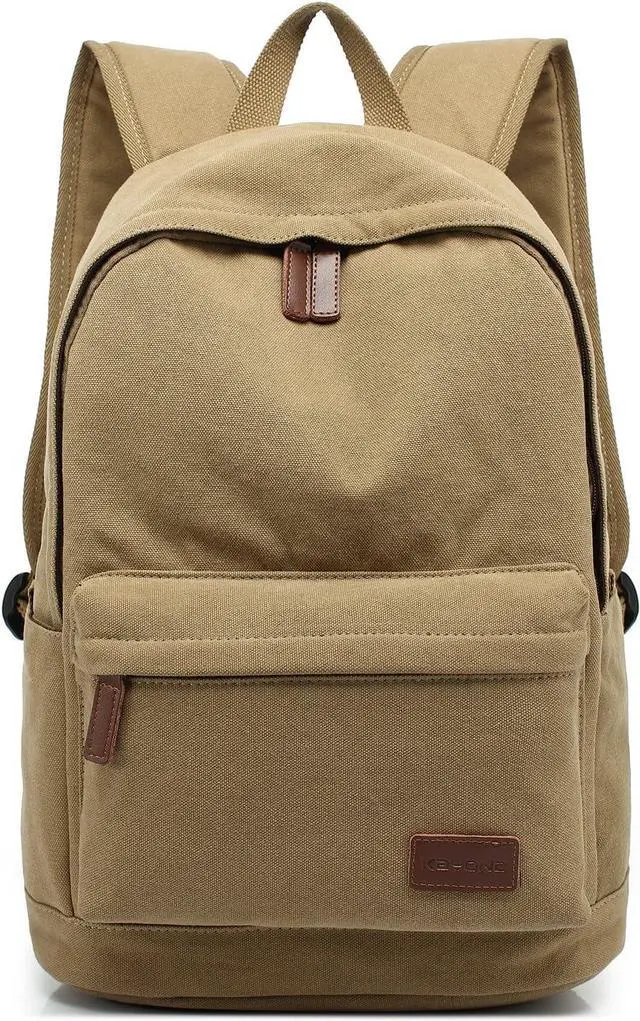 Main image of Casual Style Lightweight canvas Laptop Bag/Durable Travel backpacks/Rucksack for Men&Women/Fashion Backpack Fits 15 inch Notebook (Khaki)