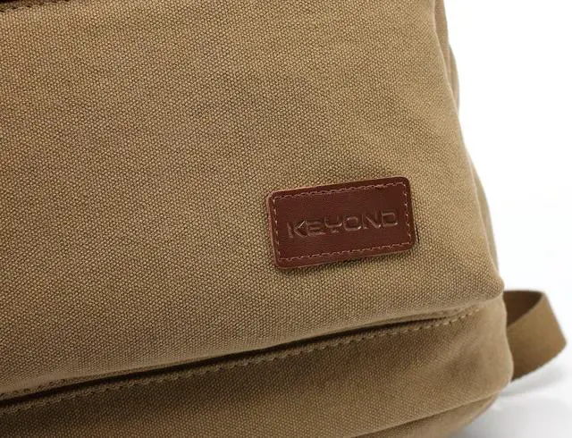 Alt view image 6 of 7 - Casual Style Lightweight canvas Laptop Bag/Durable Travel backpacks/Rucksack for Men&Women/Fashion Backpack Fits 15 inch Notebook (Khaki)