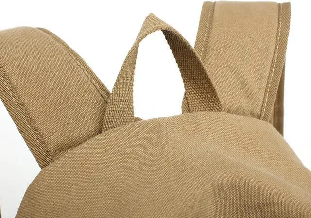 Alt view image 7 of 7 - Casual Style Lightweight canvas Laptop Bag/Durable Travel backpacks/Rucksack for Men&Women/Fashion Backpack Fits 15 inch Notebook (Khaki)