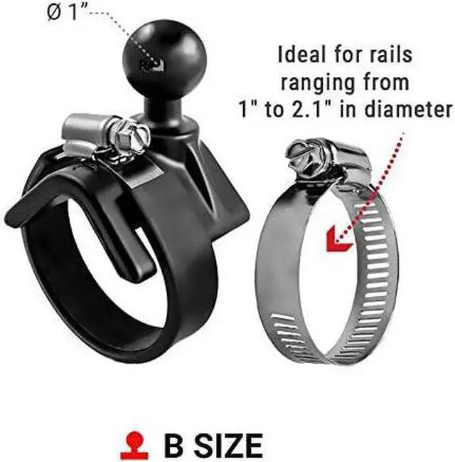Alt view image 7 of 7 - RAM Mount V-Base Rail Yoke Clamp Mount