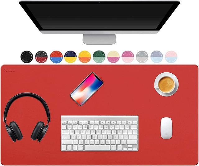 TOWWI Dual Sided Desk Pad, Large Desk Mat, Waterproof Desk Blotter  Protector Mouse Pad, Leather Desk Pad Large for Keyboard and Mouse (32 x  16