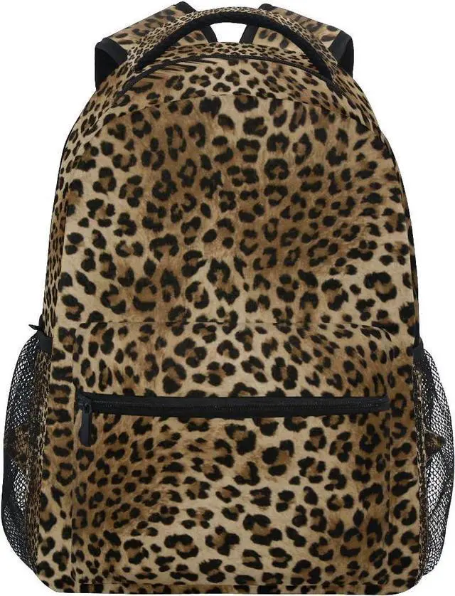 Main image of Leopard print Vintage Boys Girls School Computer Backpacks Book Bag Travel Hiking Camping Daypack