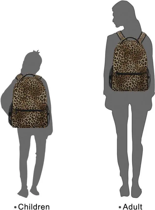Alt view image 6 of 6 - Leopard print Vintage Boys Girls School Computer Backpacks Book Bag Travel Hiking Camping Daypack