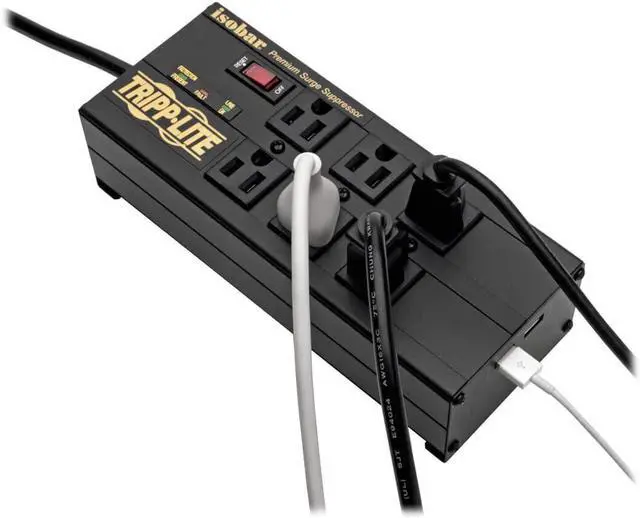 Alt view image 4 of 16 - TRIPP LITE IBAR6ULTRAUSBB 10.0 Feet 6 Outlets 3840 Joules Surge Protector