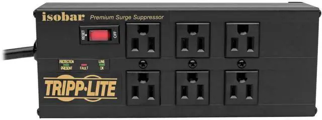 Alt view image 5 of 16 - TRIPP LITE IBAR6ULTRAUSBB 10.0 Feet 6 Outlets 3840 Joules Surge Protector